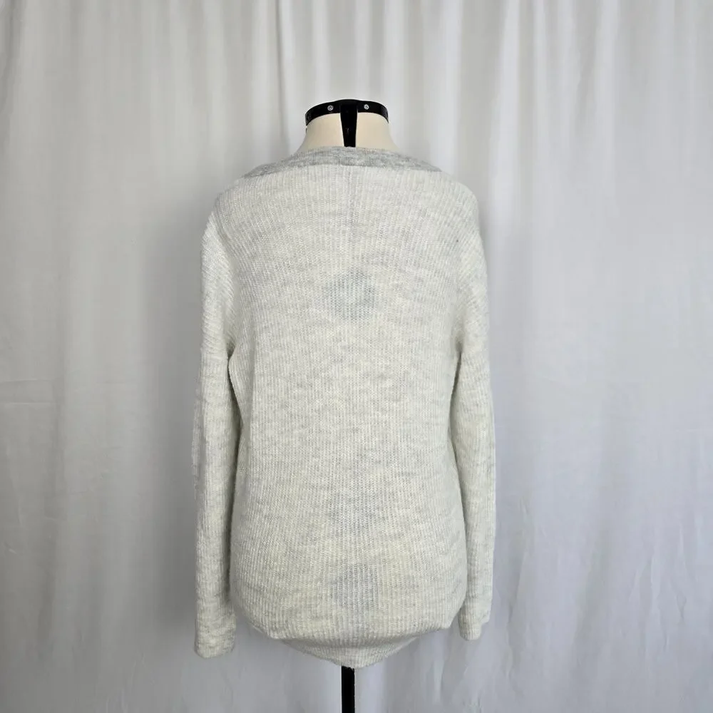 Pullover Knit Sweater Women's XL *** White Gray Heather